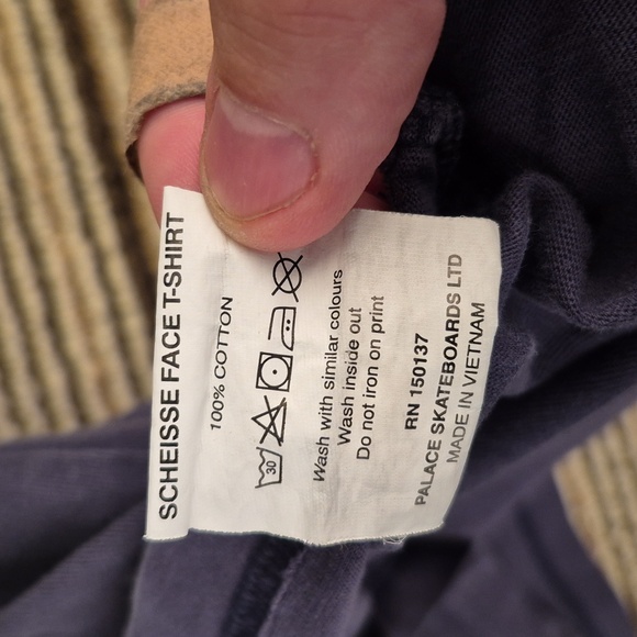PALACE Skateboards Scheisse Cafe Grey Navy Cotton Streetwear Mens Medium T Shirt - Picture 9 of 10